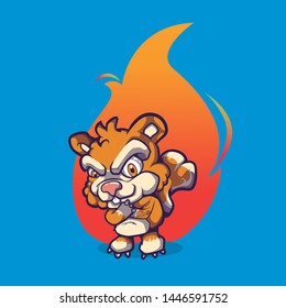 character design angry squirrel vector illustration