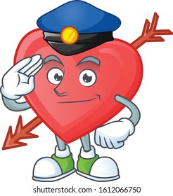 A character design of arrow love in a Police officer costume