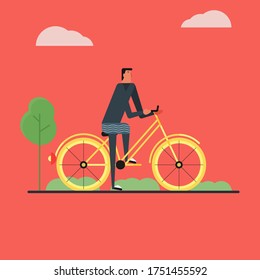 character design bike flat art