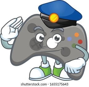 A character design of black joystick working as a Police officer