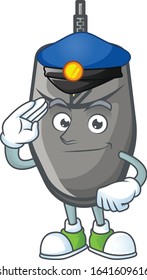 A character design of black mouse working as a Police officer