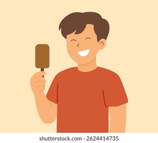 character design carrying ice cream