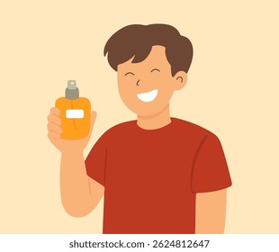 design de personagem está carregando perfume