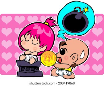 character Design  cartoon of cute to make friendly again