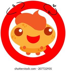 character Design  cartoon of Do not defecate