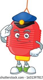 A character design of chinese lantern in a Police officer costume