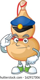 A character design of chinese wine bottle in a Police officer costume