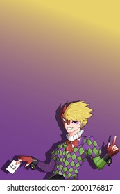 Character design clown man with mask
