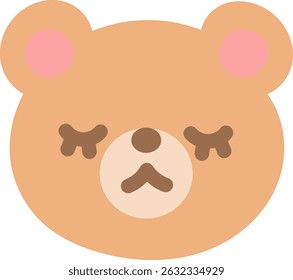 The character design of cute bear face