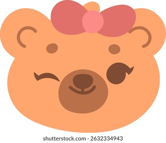 The character design of cute bear face