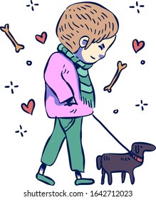character design with dog . vector