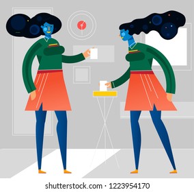 Character design flat trendy illustration, persons in various poses