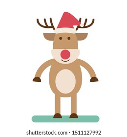 character design flat vector illustration reindeer Christmas theme