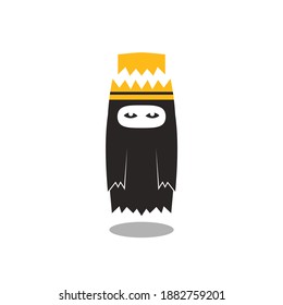 Character design of flying monster. Illustration sticker for print.