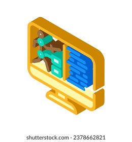 character design game development isometric icon vector. character design game development sign. isolated symbol illustration