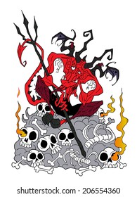 Character design Halloween cartoon devil White background