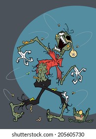 Character design Halloween cartoon of zombie