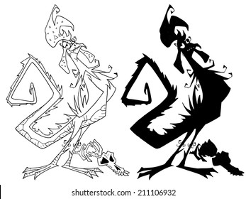 Character design Halloween Mythical creatures Basilisk Black and White