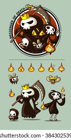 Character Design Halloween Set : MESSENGER OF DEATH and Friend