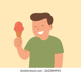 character design holding ice cream