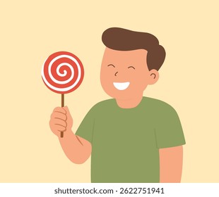 character design holding a lollipop