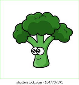 character design illustration of cute broccoli characters