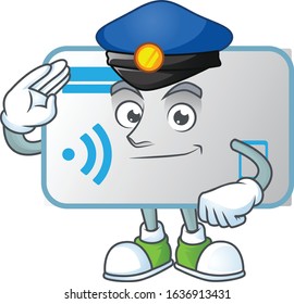 A character design of NFC card working as a Police officer