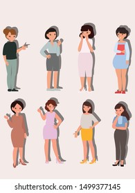 Character design on white background. Vector illustration for website.