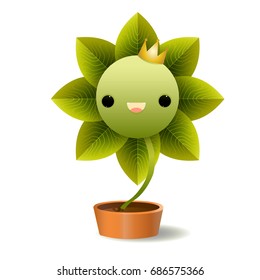 Character design From ordinary leaves Is a lovely green flower