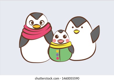 Character design of penguin. Penguin cartoon vector illustration