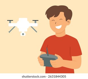 character design of a person flying a drone