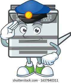 A character design of professional office copier working as a Police officer