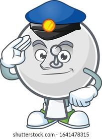 A character design of satellite dish working as a Police officer