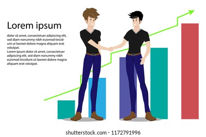 Character design set.Business handshake.to join in a merger make a deal or collaborate.life style people Health men.cartoon Style design.Vector illustration.