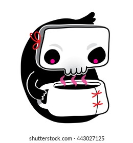 Character Design skull coffee.