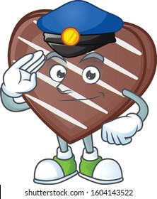 A character design of stripes chocolate bar in a Police officer costume