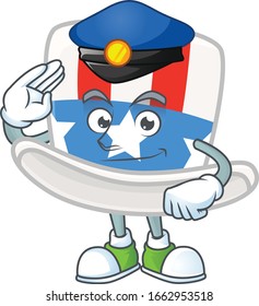 A character design of uncle sam hat working as a Police officer