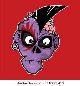 Character design of various zombie heads