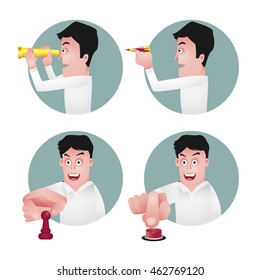 character design, vector cartoon, office person, character of a business man 
