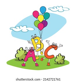 Ilustración vectorial de diseño de caracteres con letras A B C