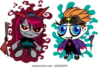 Character design Wizards little boy&girl