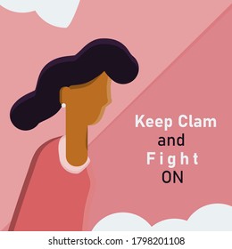 character design woman fight against breast cancer