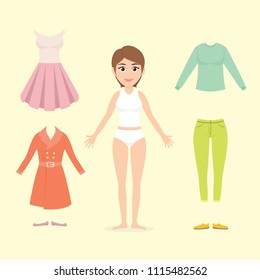 Character Design Woman with Various Clothes
