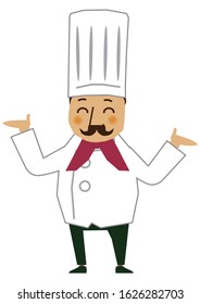 Character Design.A clip art of a worker.vector illustration of the Chef.