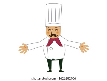 Character Design.A clip art of a worker.vector illustration of the Chef.