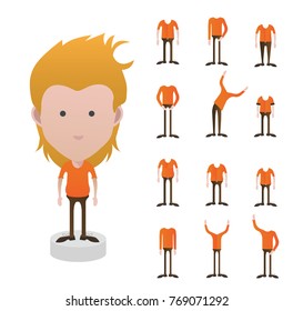Character with different types of body Big, Tall, fat, low, hardened, middle