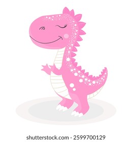 Character, dinosaur instinct, dinosaur, female howl, girl, element, for designer, party invitations, birthday, holidays, isolated vector illustration