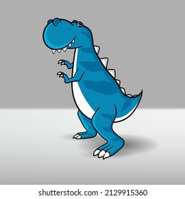 Character dinosaurus  T Rex blue colour vector illustration.