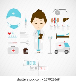 Character doctor vector illustration