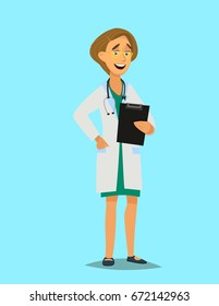 Character doctor. Vector illustration in flat style.